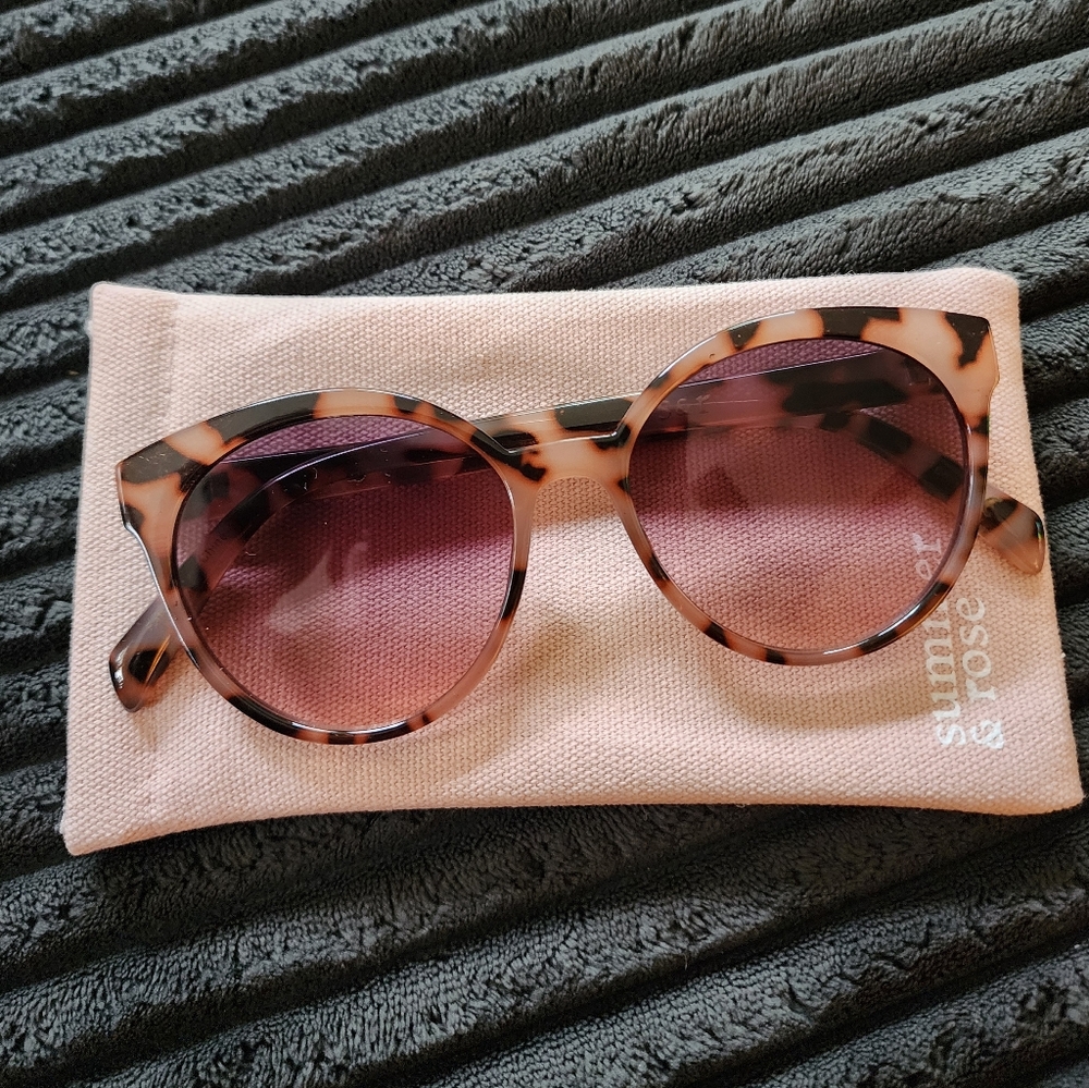 Summer & Rose Pink Tortoiseshell Round Sunglasses - Picture 2 of 4
